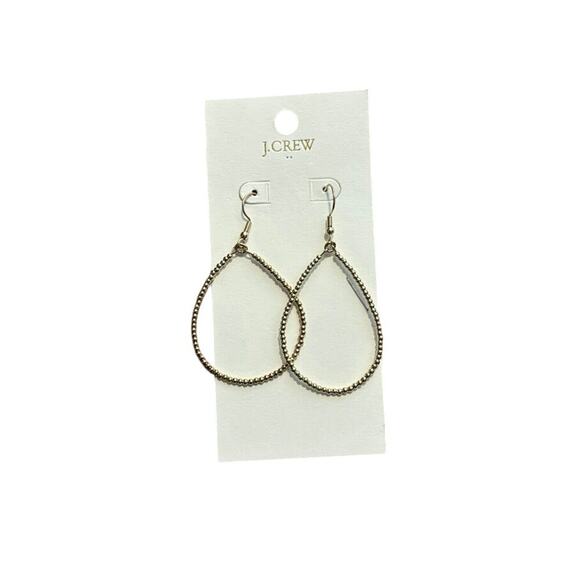 NWT J.Crew Beaded Hoop Earrings Gold - Picture 2 of 5